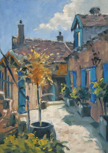 Painting titled "Exercice d'après ph…" by Christian Arnould, Original Artwork, Oil
