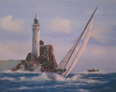 Racing around fastnet Peinture intitulée "Racing around fastn…" par Cathal O Malley, Œuvre d'art originale, Acrylique