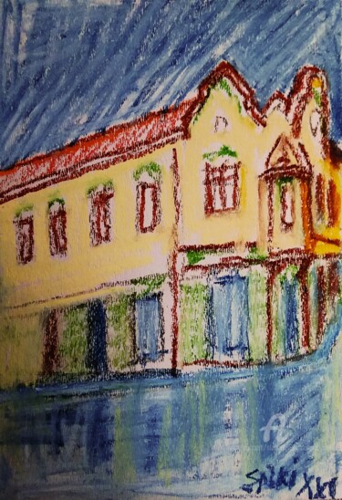 Peinture intitulée "Erker sur Muhar" Le…" par Slobodan Spasojevic (Spaki), Œuvre d'art originale, Pastel