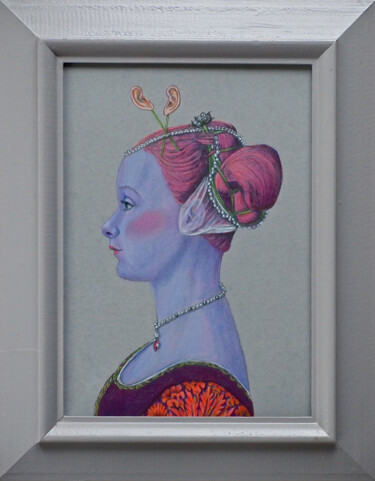 Dessin intitulée "Stilte" par Marlies Van Leeuwen, Œuvre d'art originale, Crayon