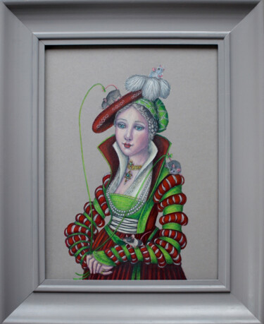 Dessin intitulée "Muizenissen" par Marlies Van Leeuwen, Œuvre d'art originale, Crayon
