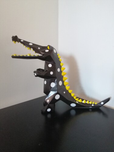 Sculpture intitulée "SOBEK" par Carole Carpier, Œuvre d'art originale, Résine
