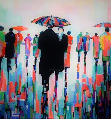 绘画 标题为“People / 65 x 65 cm” 由Alexandra Djokic, 原创艺术品, 丙烯