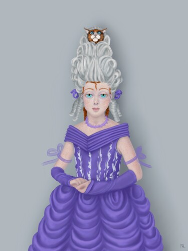Pruikentijd Arte digitale intitolato "Pruikentijd" da Marlies Van Leeuwen, Opera d'arte originale, Pittura digitale