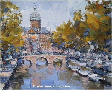 Amsterdam III Painting titled "Amsterdam III" by Alex Hook Krioutchkov, Original Artwork, Oil Mounted on Wood Stretcher frame