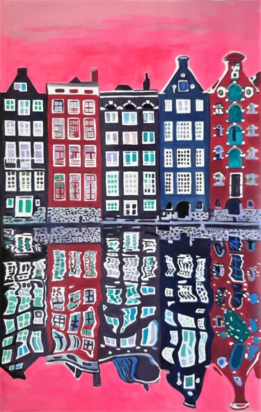 Amsterdam / 100 x 64 cm Peinture intitulée "Amsterdam / 100 x 6…" par Alexandra Djokic, Œuvre d'art originale, Acrylique