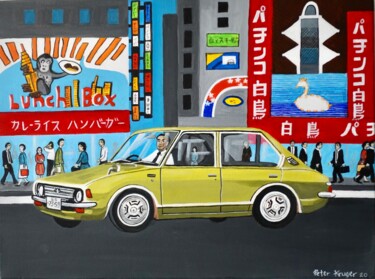绘画 标题为“Toyota Corolla 1969” 由Peter Kruger, 原创艺术品, 丙烯