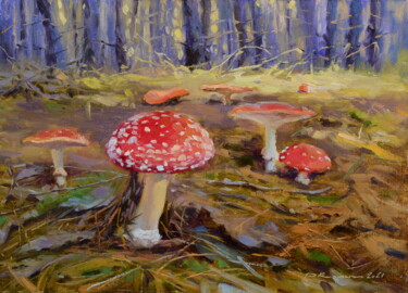 Painting titled "Истории леса" by Ruslan Kiprych, Original Artwork, Oil