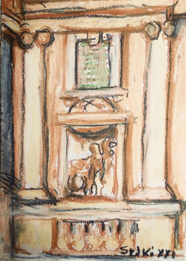 Painting titled "Bas-relief. "les fl…" by Slobodan Spasojevic (Spaki), Original Artwork, Pastel