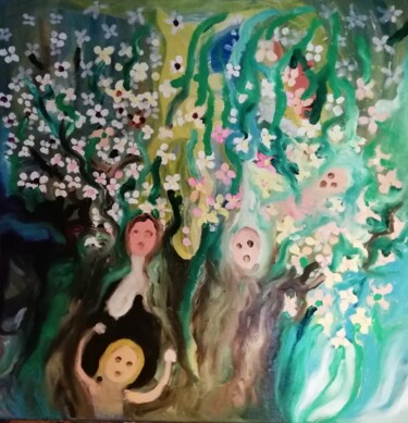 Painting titled "Le cri" by Laurence Bonnet, Original Artwork, Oil