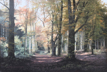 Painting titled "En octobre à Ballai…" by Michel Trapezaroff, Original Artwork, Oil