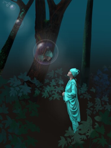 数字艺术 标题为“Reflexie” 由Marlies Van Leeuwen, 原创艺术品, 数字油画