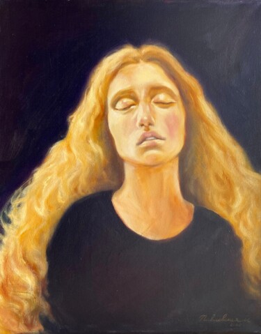 Illuminated Painting titled "Illuminated" by Isolde Pavlovskaya, Original Artwork, Oil Mounted on Wood Stretcher frame