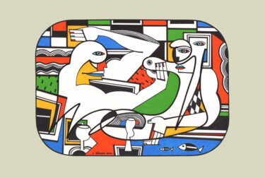 Andrographie N° 77621 Σχέδιο με τίτλο "Andrographie N° 776…" από Lucien Ségura, Αυθεντικά έργα τέχνης, Μαρκαδόρος
