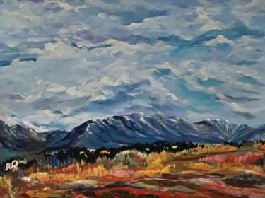 Original painting "Steppe and mountains" Malarstwo zatytułowany „Original painting "…” autorstwa Olga Rokhmanyuk (ROArtUS), Oryginalna praca, Akryl