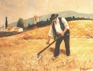 Peinture intitulée "le faucheur" par Patrick Lemiere, Œuvre d'art originale, Huile
