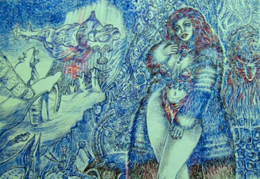 图画 标题为“Ледяная луна.” 由Victor Filippsky, 原创艺术品, 中性笔