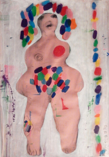 Drawing titled "Vénus couleurs" by Brigitte Derbigny, Original Artwork, Acrylic