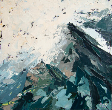 MISTY VALLEY, 30x30 abstract oil painting 绘画 标题为“MISTY VALLEY, 30x30…” 由Natiko, 原创艺术品, 油