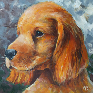 绘画 标题为“Cocker spaniel” 由Olia Tomkova, 原创艺术品, 丙烯