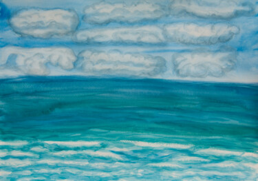 Sea and clouds Картина под названием "Sea and clouds" - Irina Afonskaya, Подлинное произведение искусства, Акварель