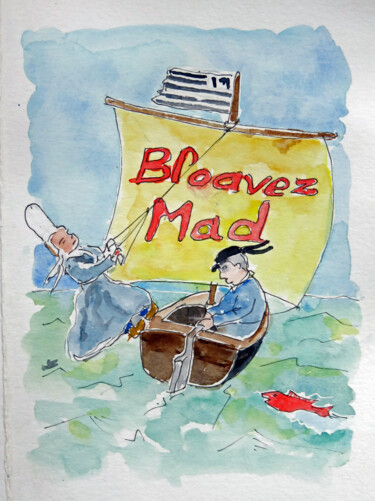 "Bloavez mad (bigoud…" başlıklı Tablo Michel Hamelin tarafından, Orijinal sanat, Suluboya