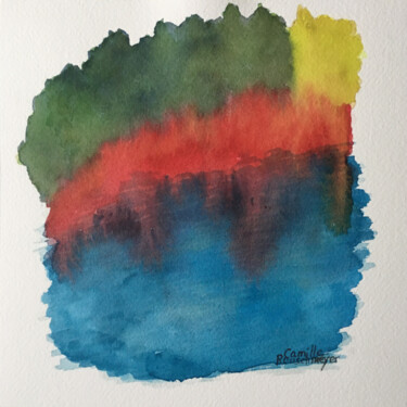 Painting titled "Eau" by Camille Rouschmeyer, Original Artwork, Watercolor
