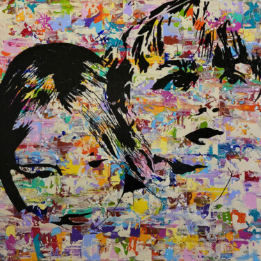 Painting titled "SISTER & BRO" by Jean-Humbert Savoldelli, Original Artwork, Acrylic Mounted on Wood Stretcher frame