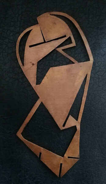 Sculpture titled "Мать и дочка" by Igor Bondarenko, Original Artwork, Metals Mounted on Wood Panel