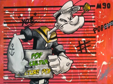 Peinture intitulée "PoPeye POP" par Yoz, Œuvre d'art originale, Acrylique Monté sur Châssis en bois