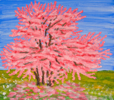 Cercis tree 5 Painting titled "Cercis tree 5" by Irina Afonskaya, Original Artwork, Oil
