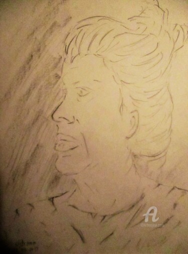 Drawing titled "Pascaline à 50 ans." by Roberto Urbano, Original Artwork, Pencil