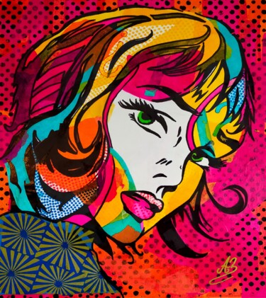 Peinture intitulée "Woman 70'" par Art&B, Œuvre d'art originale, Acrylique