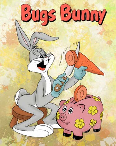 数字艺术 标题为“Bugs Bunny with a p…” 由Olga Guseva, 原创艺术品, 2D数字工作