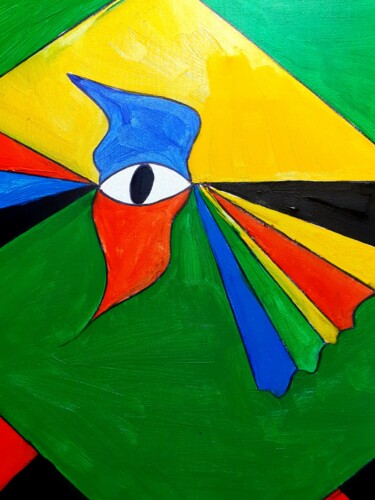 Painting titled "Oeil en couleur" by Guillaume Monnet, Original Artwork, Acrylic