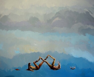 Painting titled "Childhood Games" by Johnny Semaan, Original Artwork, Acrylic