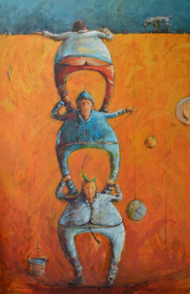 Painting titled "Remnants of childho…" by Johnny Semaan, Original Artwork, Acrylic