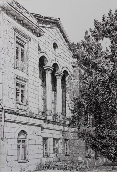 Drawing titled "The Forgotten Build…" by Spartak Chernyshov, Original Artwork, Ink