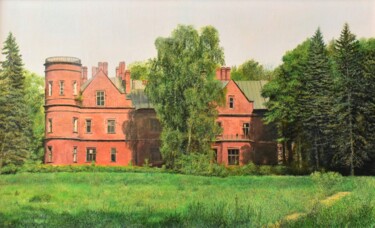 CASTLE Painting titled "CASTLE" by Sergey Suslov, Original Artwork, Oil Mounted on Wood Stretcher frame