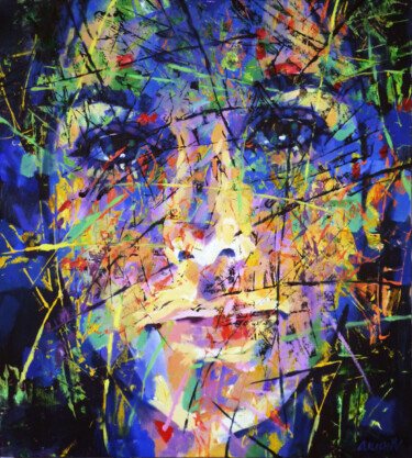 Painting titled "PORTRAIT-M" by Aleksandr Ilichev, Original Artwork, Acrylic