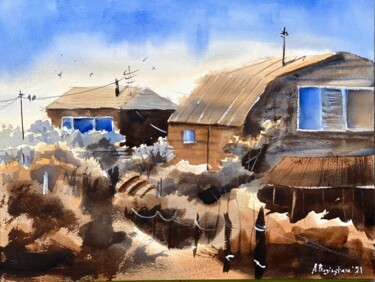 Evening at the dacha Peinture intitulée "Evening at the dacha" par Anna Boginskaia, Œuvre d'art originale, Aquarelle