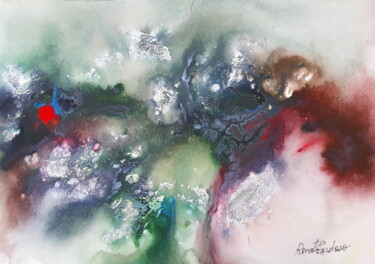 Peinture intitulée "formação da lua" par Renato Cardoso, Œuvre d'art originale, Aquarelle