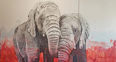 绘画 标题为“Corações de fogo” 由Ivo Antunes, 原创艺术品, 丙烯