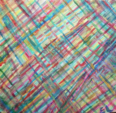 Peinture intitulée "Essai tissu" par Estelle.L, Œuvre d'art originale, Acrylique