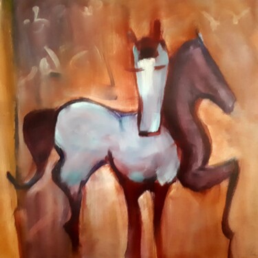 Peinture intitulée "CHEVALCADE" par Philippe Graillot (TORGALLI), Œuvre d'art originale, Huile