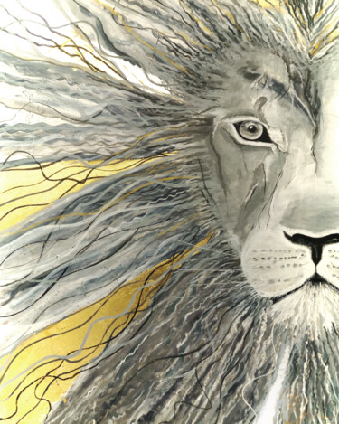 绘画 标题为“The Big Love. Lion” 由Ekaterina Khovanskaya, 原创艺术品, 丙烯