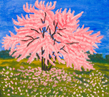 Cercis tree 6 Painting titled "Cercis tree 6" by Irina Afonskaya, Original Artwork, Oil