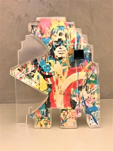 Sculpture titled "Captain - Score 026" by Artcadebites, Original Artwork, Resin