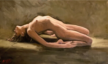Painting titled "The Bridge" by William Oxer, Original Artwork, Oil