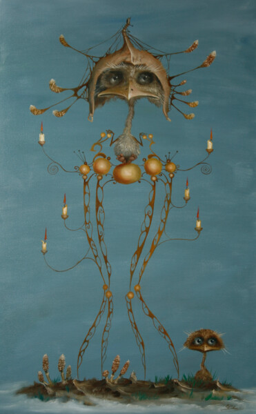 Painting titled "HyphaeCollector" by Ed Schaap, Original Artwork, Oil